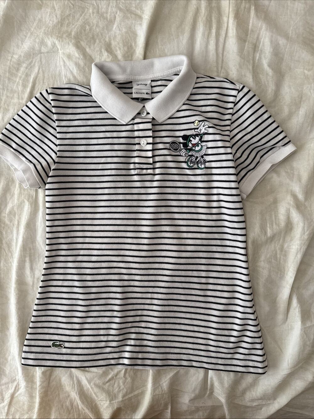 Vintage LACOSTE Mickey Inc. Minnie Mouse Embroidered T-Shirt Stripes Adult Small